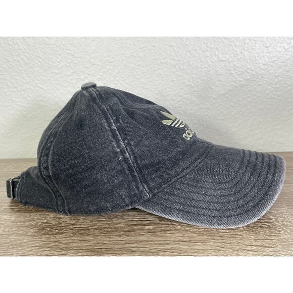 Adidas Originals Washed‎ Black Denim Dad Hat Trefoil Logo Adjustable Cap - Picture 5 of 13